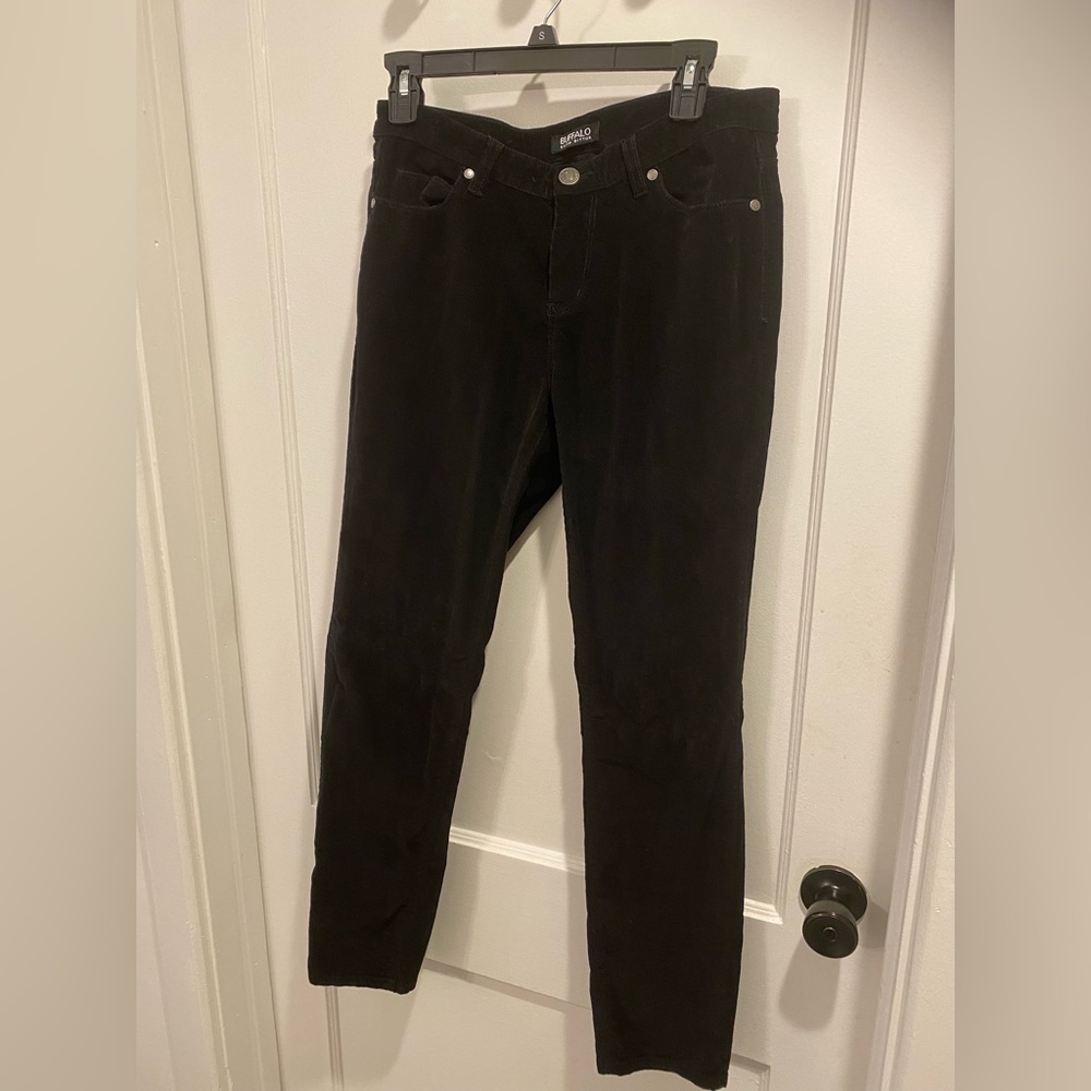 Black Buffalo skinny pants corduroys woman’s sz 6 mid rise stretch length 28”
